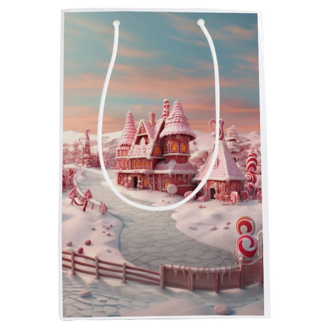 Fantasy Gingerbrett House mit Candies 4 Mittlere Geschenktüte (Vorderseite)