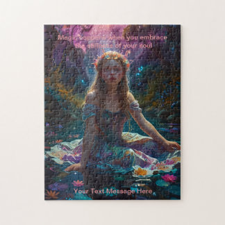 Fantasy Girl an einem Teich ruhige Zeit Puzzle