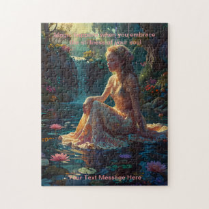 Fantasy Girl an einem Teich ruhige Zeit Puzzle