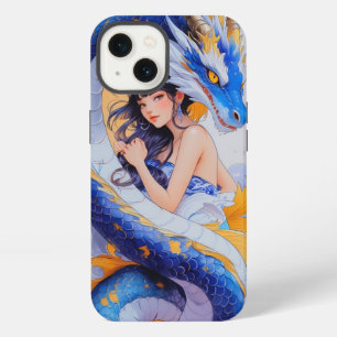 Fantasy Girl & Blauer Drache iPhone-Hülle  iPhone 13 Hülle
