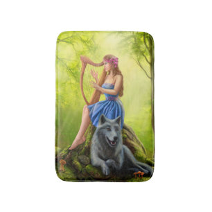 Fantasy Girl Fee und Freund Wolf Bath Mat Badematte