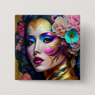 Fantasy Glam Pop Art Button