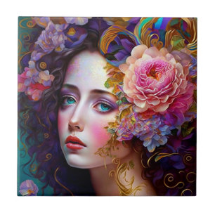 Fantasy Glam Woman Pop Art Keramik Fliese