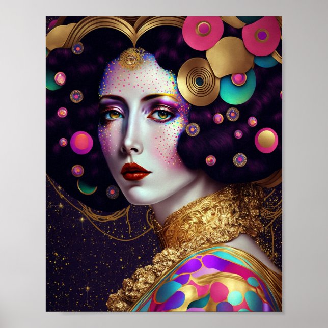 Fantasy Glam Woman Pop Art Poster (Vorne)