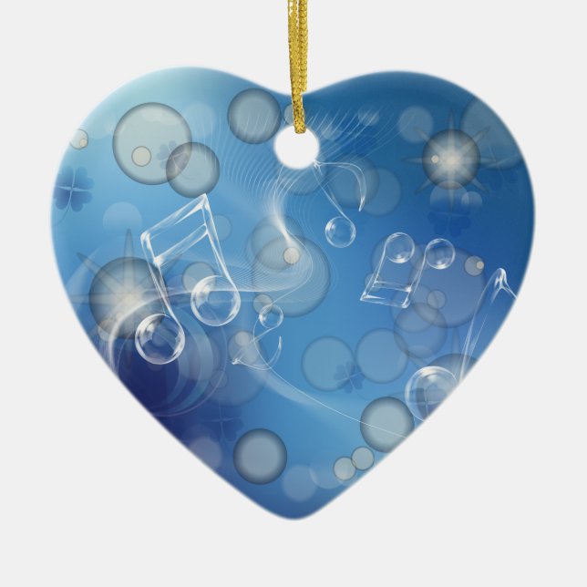 Fantasy Glass Musiknoten Keramik Ornament (Vorne)