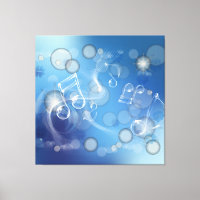 Fantasy Glass Musiknoten Wrapped Canvas