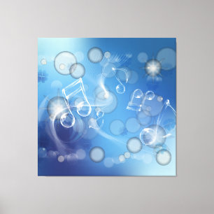 Fantasy Glass Musiknoten Wrapped Canvas Leinwanddruck