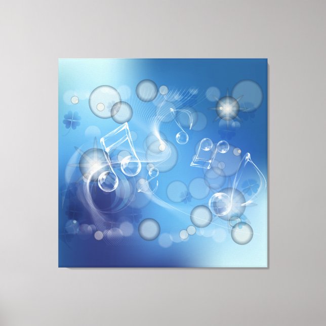 Fantasy Glass Musiknoten Wrapped Canvas Leinwanddruck (Vorderseite)