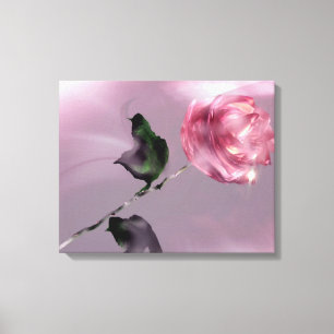 Fantasy Glassy Pink Rose Blütenblütenblüte Canvas Leinwanddruck