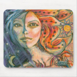 Fantasy Goddess Maus Pad mit Mond und Sun Mousepad