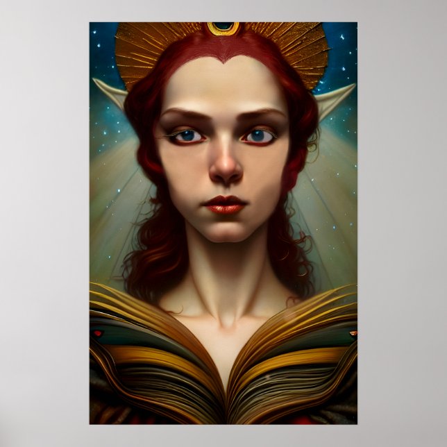 Fantasy Goddess of the Elves AI Poster (Vorne)