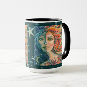 Fantasy Goddess Tasse mit Mond Sun und Stars