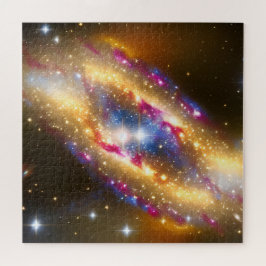 Fantasy Gold Blue and Pink Fun Nebula Image Puzzle