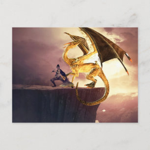 Fantasy Gold Dragon Postkarte