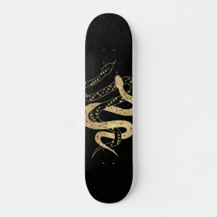 Fantasy Gold und Black Mystical Schlangen Skateboard