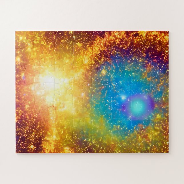 Fantasy Gold und Lila Supernova Puzzle (Horizontal)