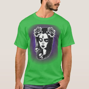 Fantasy Goth Girl mit Skulls und Rose 2 T-Shirt