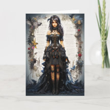 Fantasy Gothic Girl Grußkarte