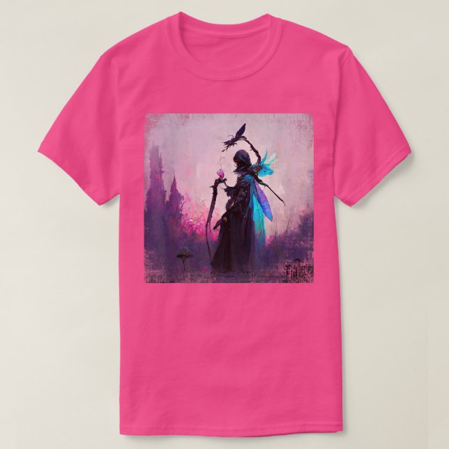 Fantasy Gothic Hexe Angler Fee Magier Woods Fairy T-Shirt (Design vorne)