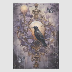 Fantasy Gothic Raven & Florals Seidenpapier