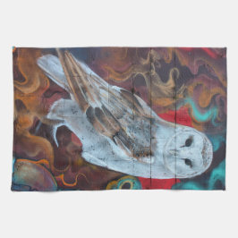 Fantasy Graffiti Snowy Owl Geschirrtuch