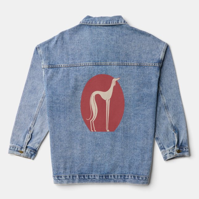 Fantasy Greyhound 1928 for Dog Lovers Jeansjacke (Rückseite)