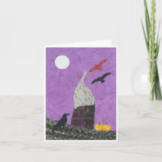 Fantasy Halloween oder Samhain Card, House, Crows Karte