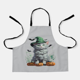 Fantasy Halloween Pumpkin Kitten Schürze