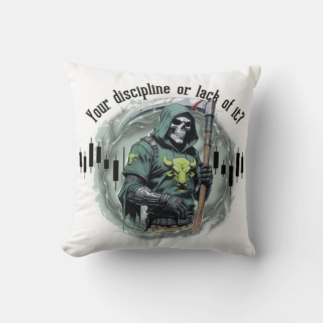 Fantasy-Handelsdesign | Sensenmann |  Motivation Kissen (Vorderseite)