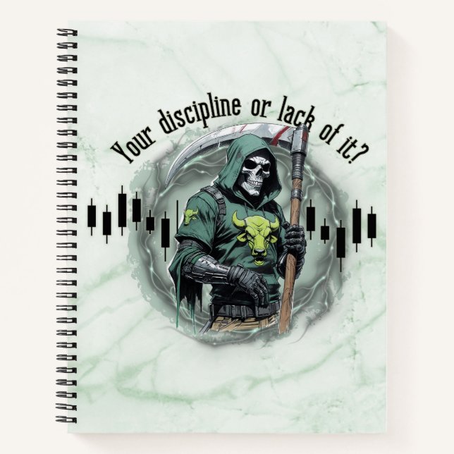 Fantasy-Handelsdesign | Sensenmann |  Motivation Notizbuch (Vorderseite)