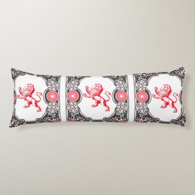 Fantasy Heraldry Lion Frame auf Seitenschläferkissen (Vorderseite)