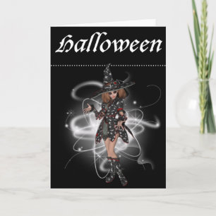 Fantasy Hexe 6 Halloween Grußkarte Karte