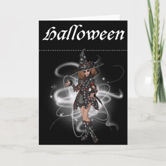 Fantasy Hexe 6 Halloween Grußkarte Karte