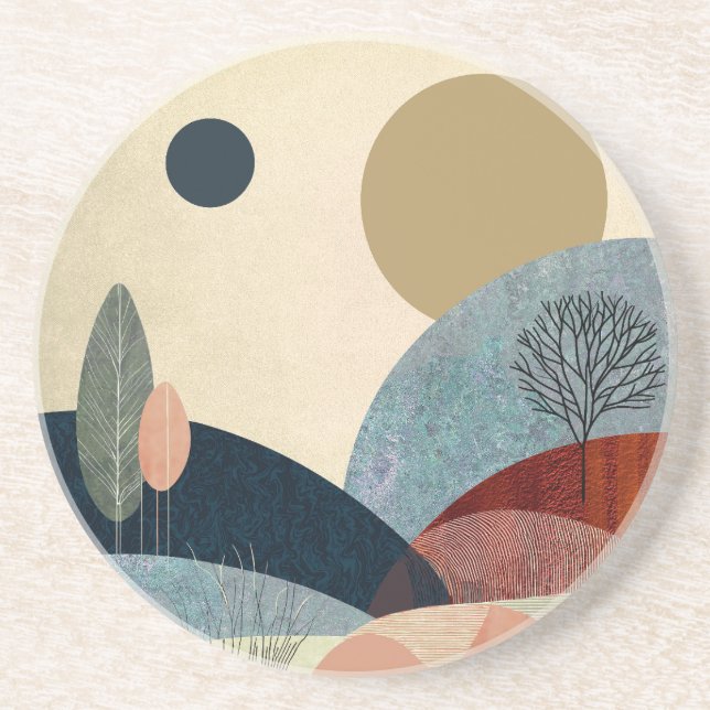 Fantasy Hills Landschaft Getränkeuntersetzer (Vorne)