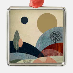 Fantasy Hills Landschaft Ornament Aus Metall