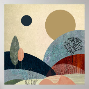Fantasy Hills Landschaft Poster