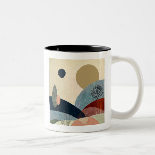 Fantasy Hills Landschaft Zweifarbige Tasse