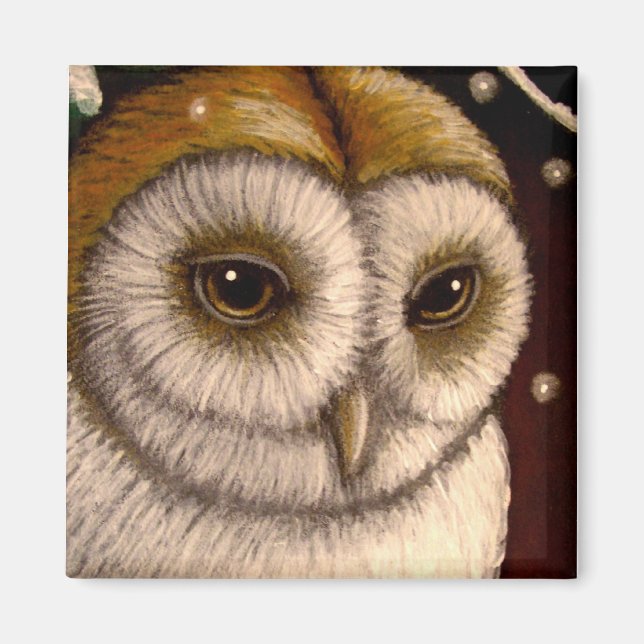 FANTASY HOLIDAY BARN OWL Magnet (Vorne)