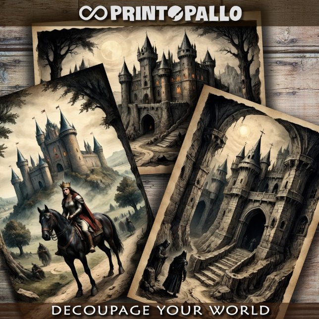 Fantasy Horror mittelalterliche Burg und Königin Geschenkpapier Set (Von Creator hochgeladen)