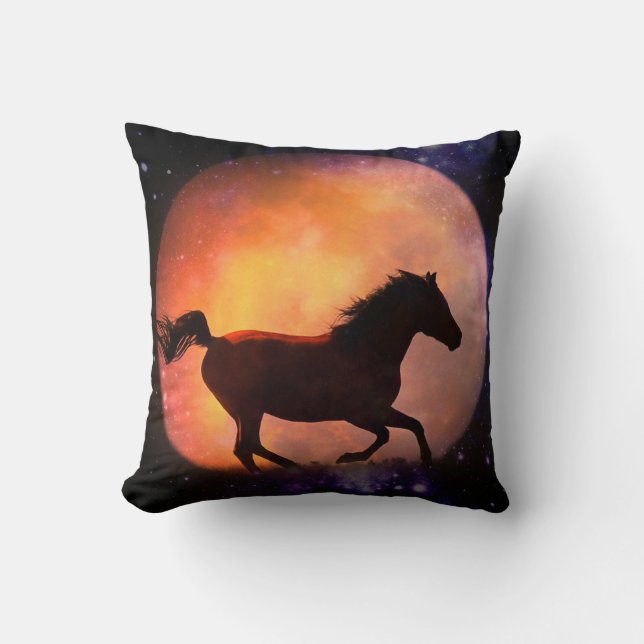 Fantasy Horse and Moon Decke Kissen (Vorderseite)