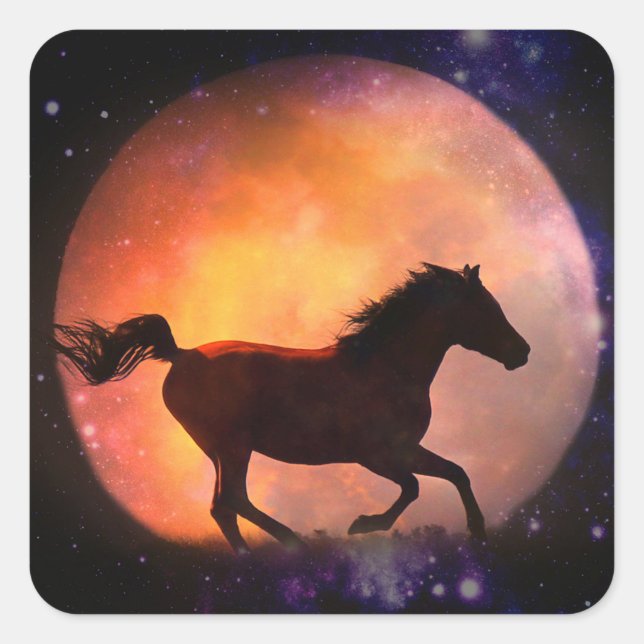 Fantasy Horse and Moon Stickers (Vorderseite)