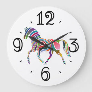 Fantasy Horse Animal Print Große Wanduhr