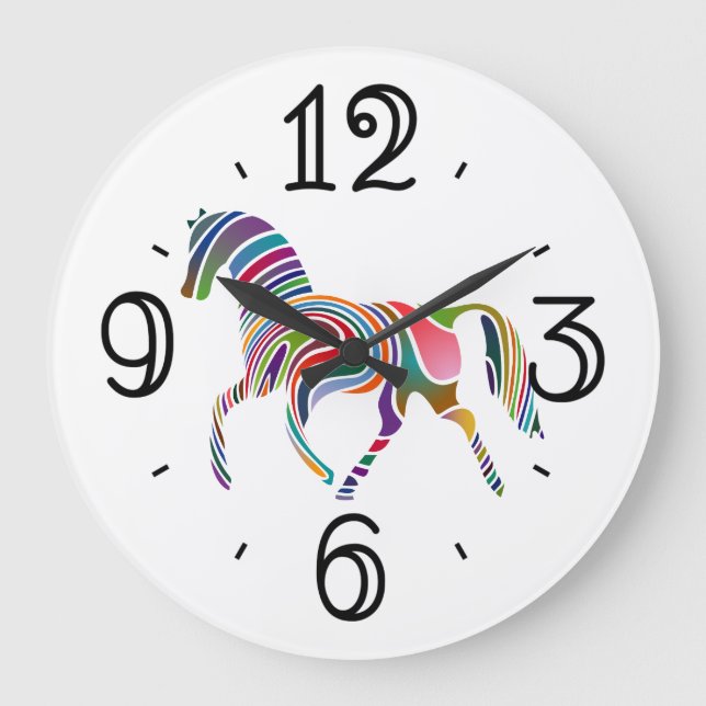 Fantasy Horse Animal Print Große Wanduhr (Vorderseite)