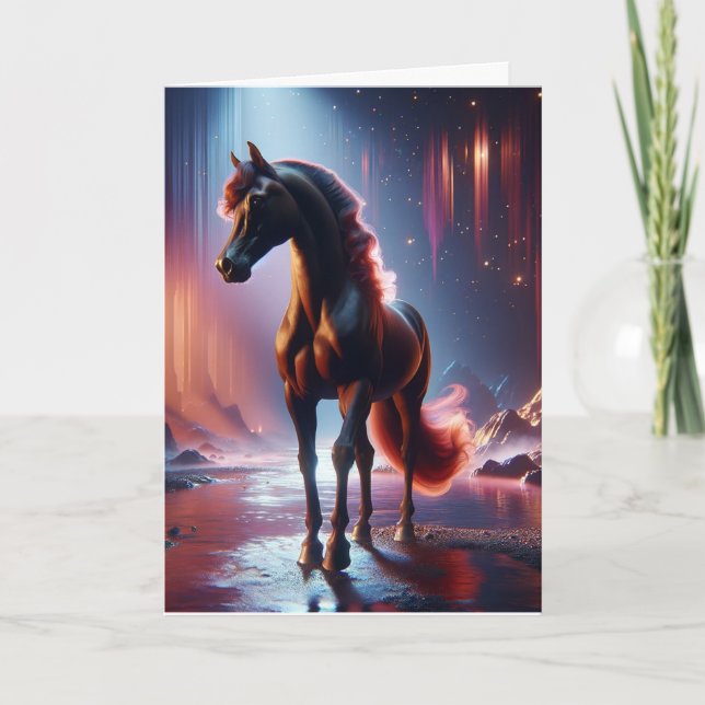 Fantasy Horse Birthday Karte (Vorderseite)