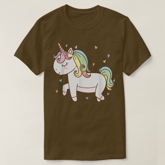 Fantasy Horse Unicorn läuft verträumt T-Shirt (Design vorne)