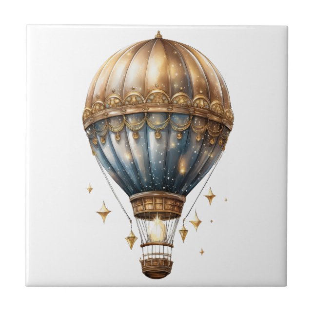 Fantasy Hot Air Ballon Fliese (Vorderseite)