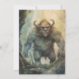 Fantasy Hulking Troll Mythologische Kreatur Feiertagskarte