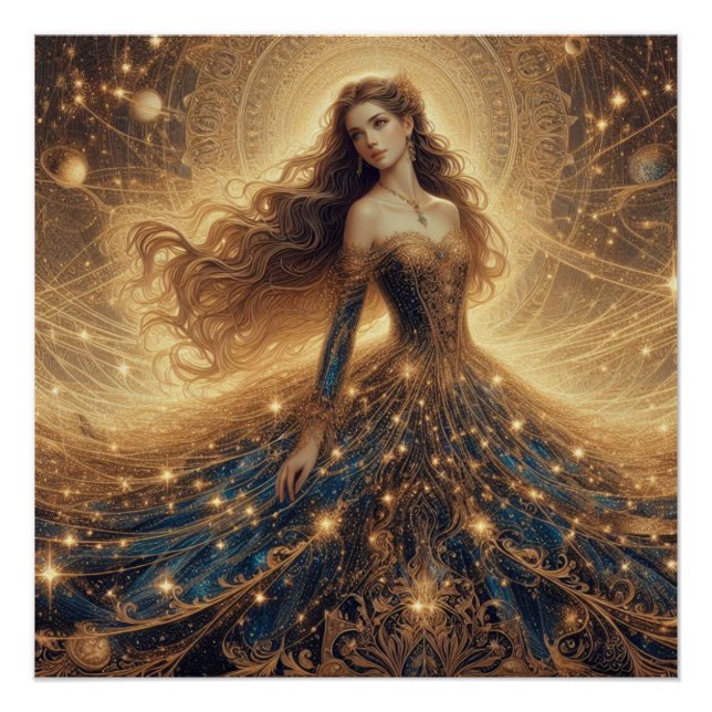 Fantasy-Illustration der Prinzessin Poster (Vorderseite)