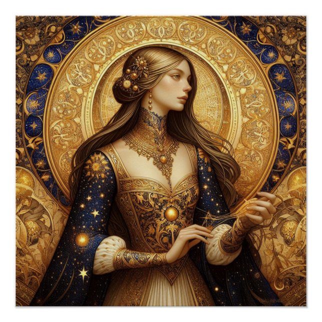 Fantasy-Illustration der Prinzessin Poster (Vorderseite)