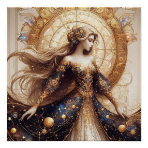 Fantasy-Illustration der Prinzessin Poster